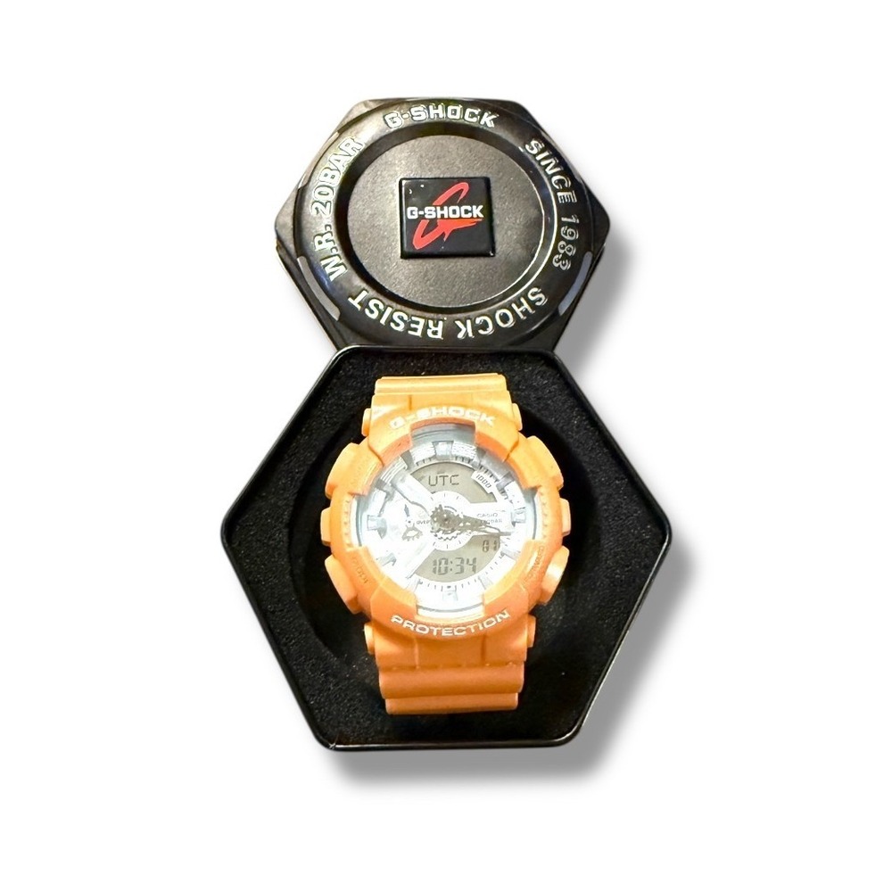 Casio G-Shock GA-110S4 Men's Orange Watch Big‎ Face Shock Resistant Digital